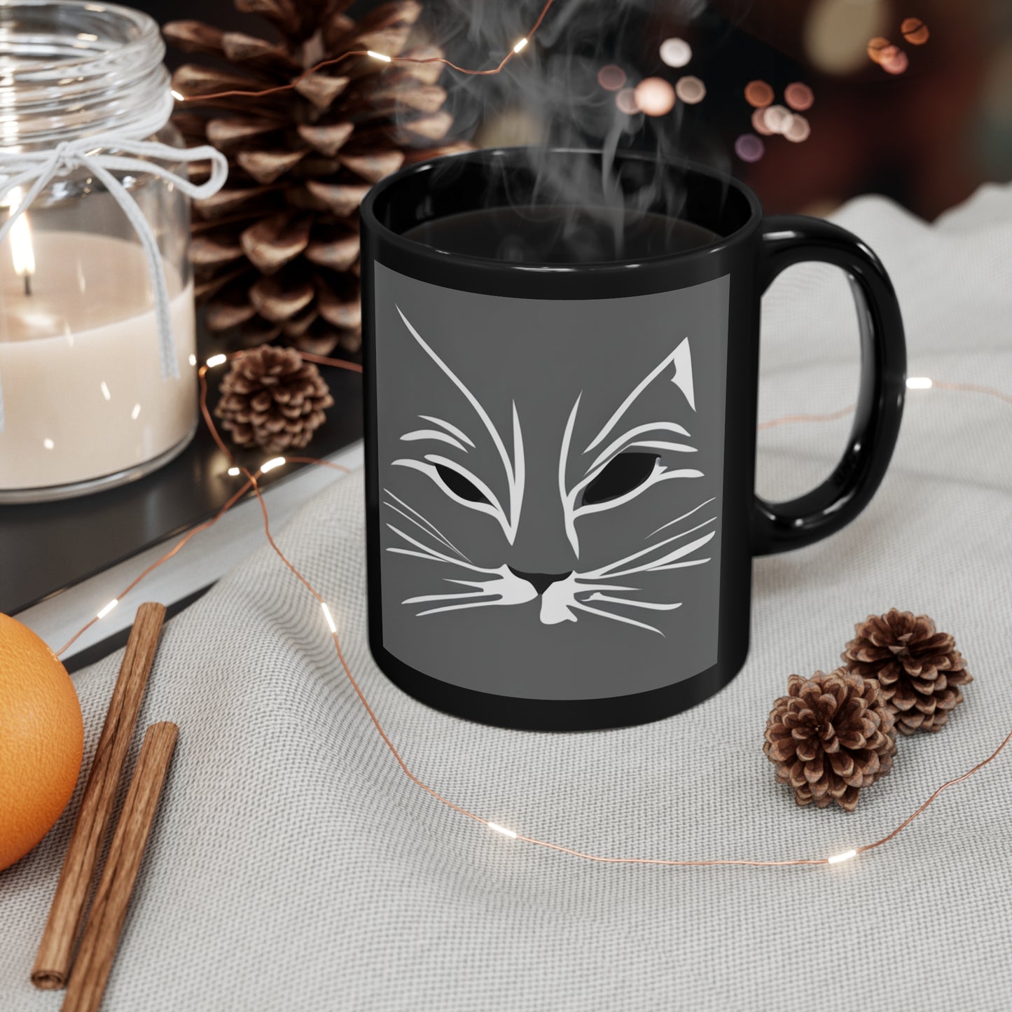 Meow 11oz Black Mug