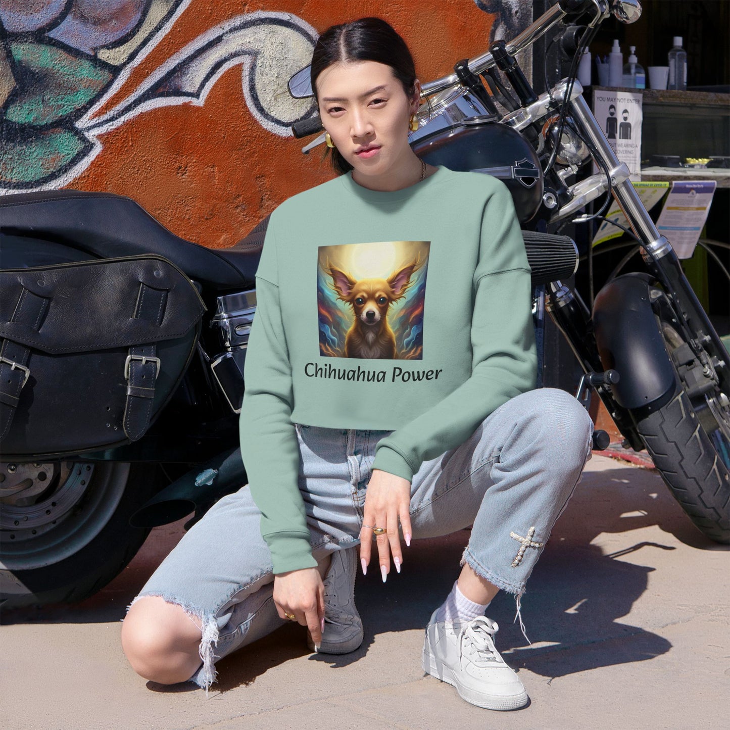 Cropped Sweatshirt - Chihuahua Power