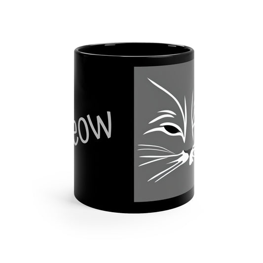 Meow 11oz Black Mug