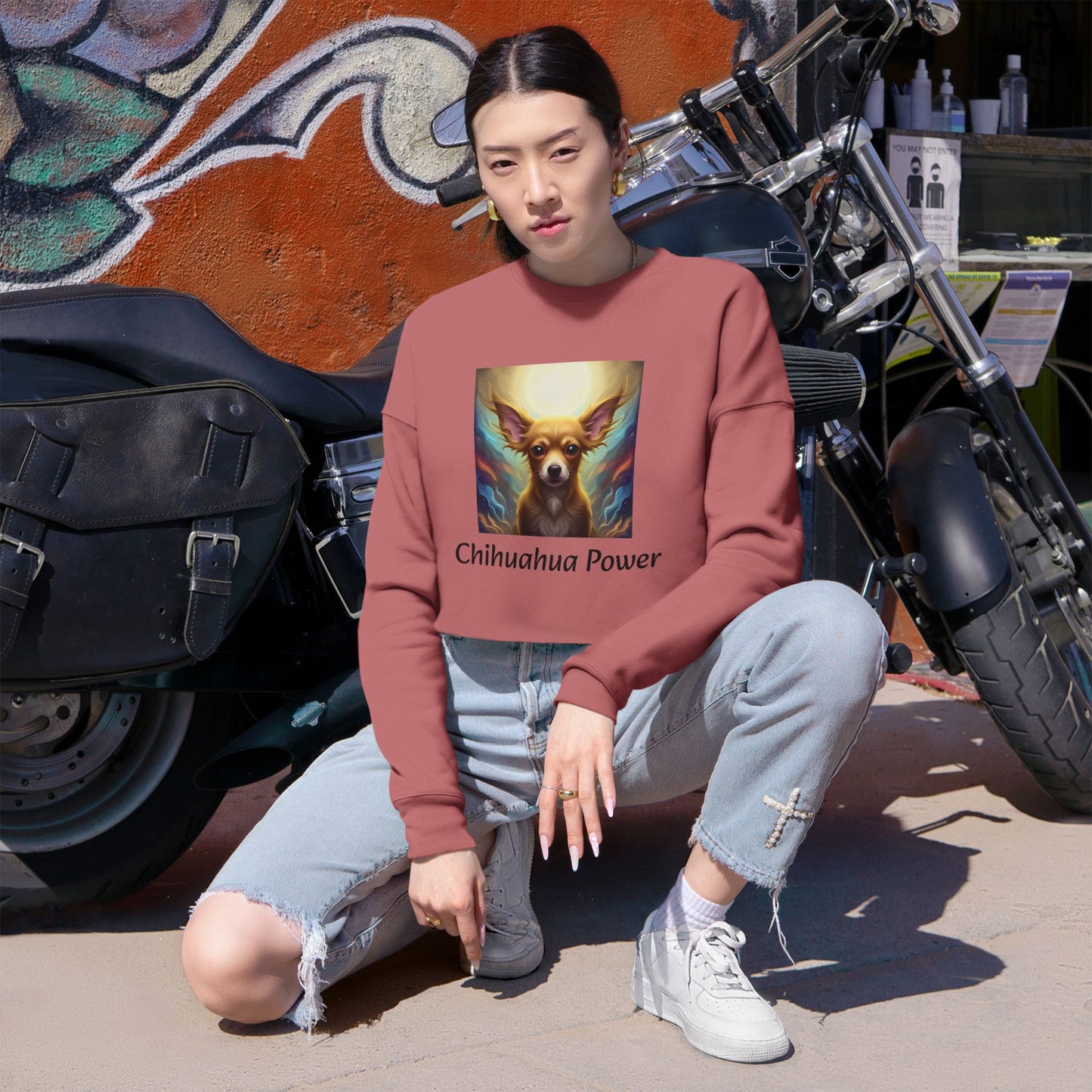 Cropped Sweatshirt - Chihuahua Power