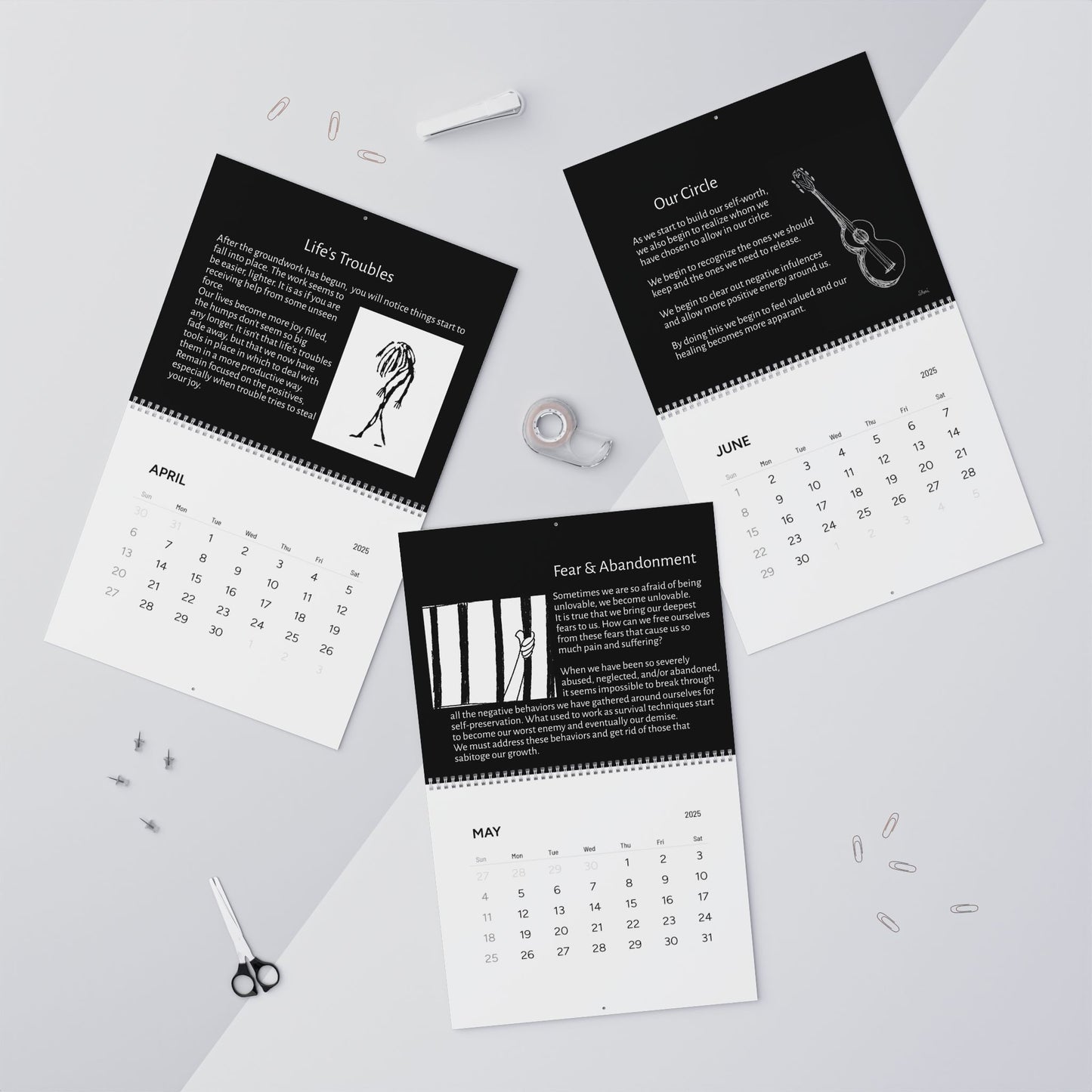Inspirational Wall Calendar inspired by the book by Sheri Booth "Stirrings From Inside"
