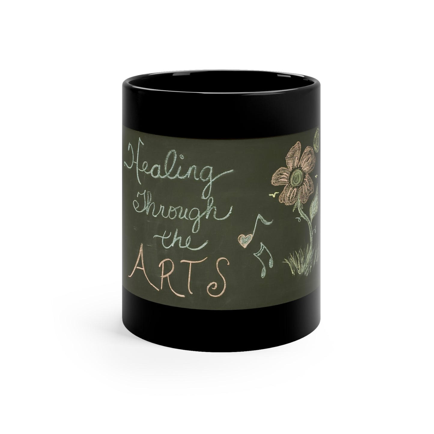 Healing Through The Arts 11oz Black Mug