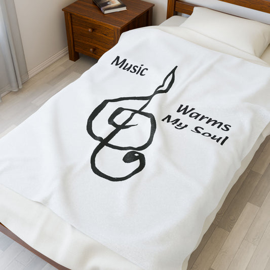 Original Art by Sheri Booth - Treble Clef Velveteen Plush Blanket