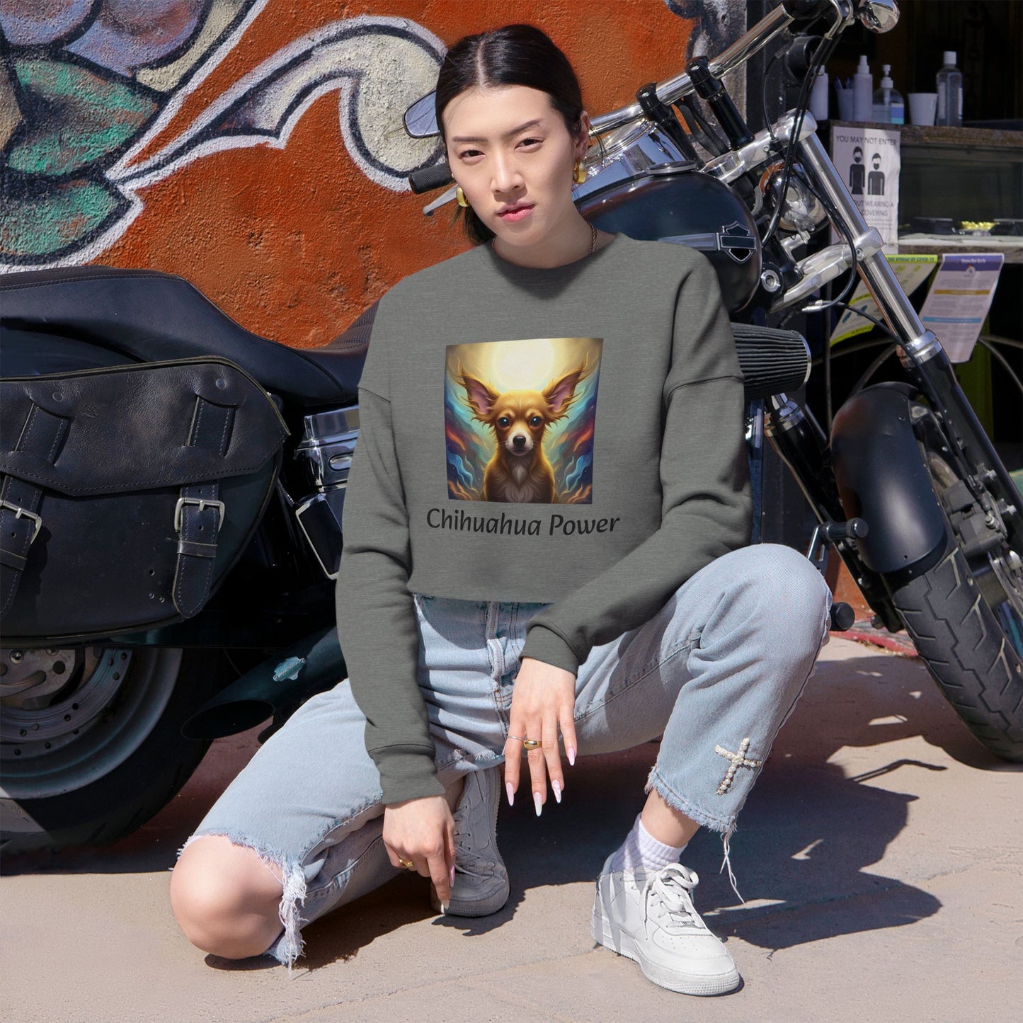 Cropped Sweatshirt - Chihuahua Power