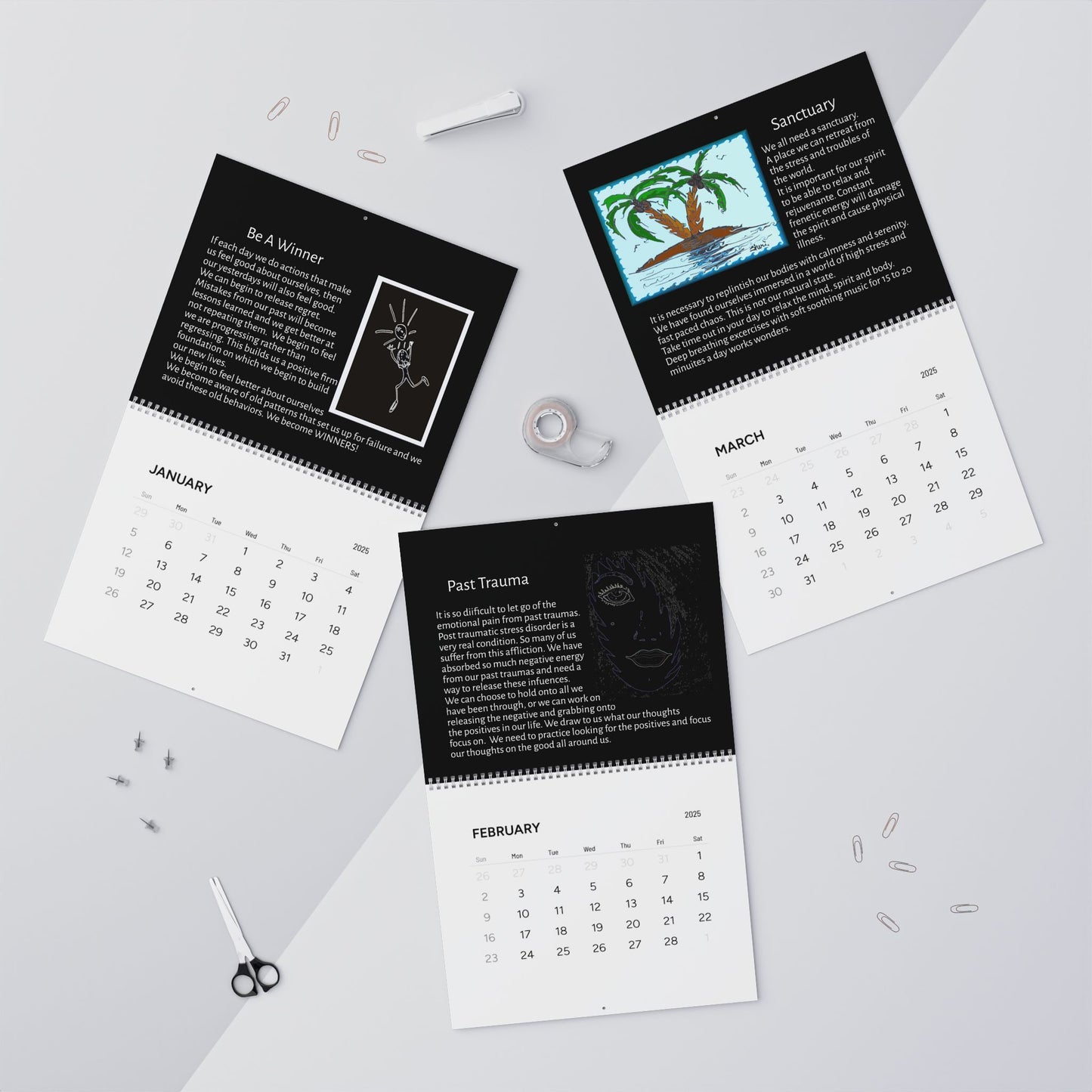 Inspirational Wall Calendar inspired by the book by Sheri Booth "Stirrings From Inside"