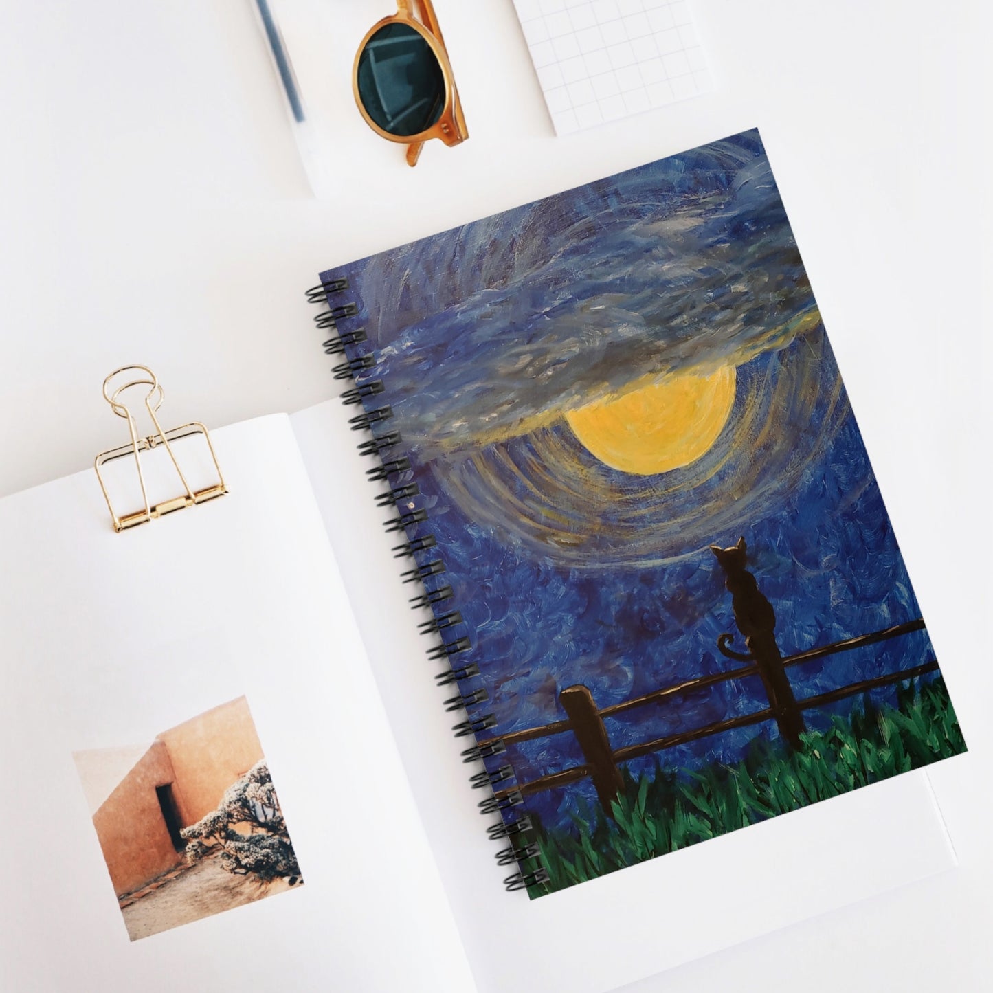 Original Art by Sheri Booth "Moon Shadow" Spiral Notebook - Ruled Line